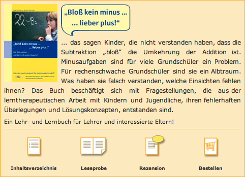 Vorstellung eines Buchs zum Thema Rechenschw&auml;che Subtraktion vom Arbeitskreis Lernforschung